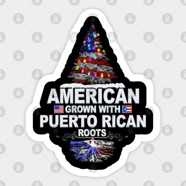 Christmas Tree  American Grown With Puerto Rican Roots - Gift for Puerto Rican From Puerto Rico Sticker by Country Flags